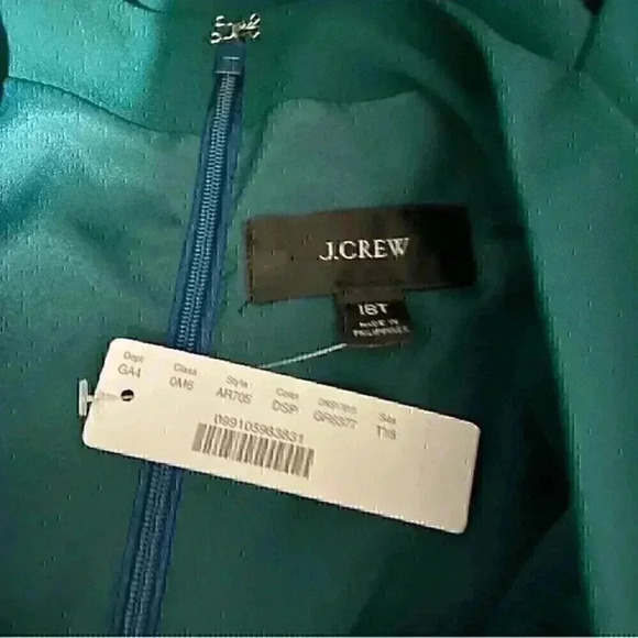 J. Crew Ruffle-Front Sheath Dress 18 Tall Green 365 Crepe Business Casual NWT - Picture 5 of 6